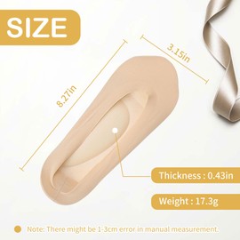 SooGree 2Pairs Arch Support Socks Woman No Show Liner Socks 3D Padded Sponge Cushion Socks Massage Sock, Black,beige, Medium