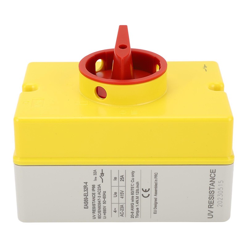 Solar Disconnect Switch 4P 415V 25A PV Isolator Switch IP66