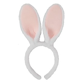 Olivemont Easter bunny ears headband for rabbit pretend play (white)