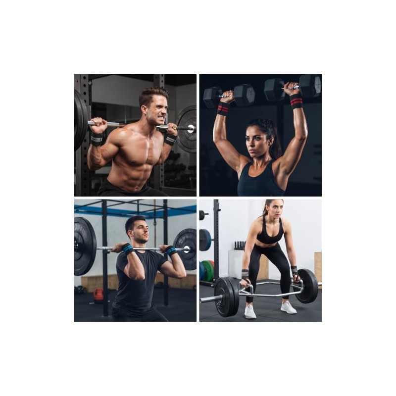 1 Par de Muñequeras Elásticas para Gym y Crossfit Negro