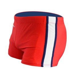 Adoretex Men's Splice Swim Square Leg Briefs Swimsuit (MS005) - Red/White - XL