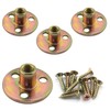DGHAOP 4pcs Furniture Mounting Plate 5/16 Three-Hole Cylindrical Iron Plate