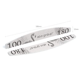 Aba Group Pack of 100 Professional Flaming Half Moon Nail Files 100/180 Standard Disposable Good Quality Abrasion Resistant File Set Made in the EU