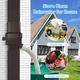 KMJETNIVY Rainwater Collection System,for 2"X3"Downspout Diverter with Adjustable Collection Capacity, Rain Barrel Diverter Kit RainWater Catching