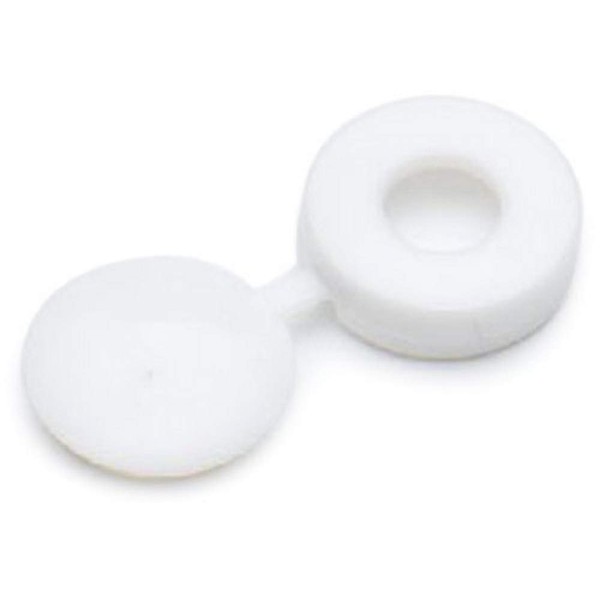 Merriway® BH01144 (50 Pcs) White Plastic Screw Cup and Covers to Fit No. 6 & No. 8 Screws - Pack of 50 Pieces