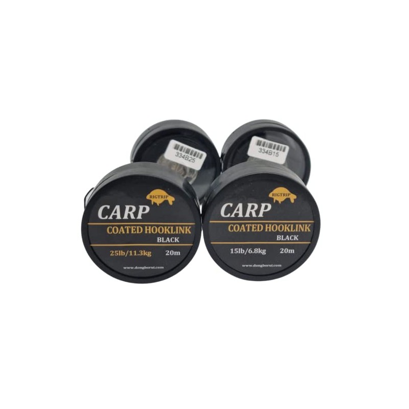 Black Coated Hooklink - 20m Spool - 25 lbs &