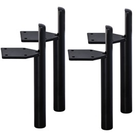 La Vane 5 inch Metal Furniture Legs, Set of 4 Modern Iron Tapered Side Mounted Furniture Replacement Feet Black for Home DIY Project Sofa Couch Table Cabinet Bed