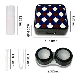 2 Kits Portable 4 in 1 Contact Lens Case, Contact Lens Holder Container Soak Storage Kit for Travel & Home (Pink & Blue)