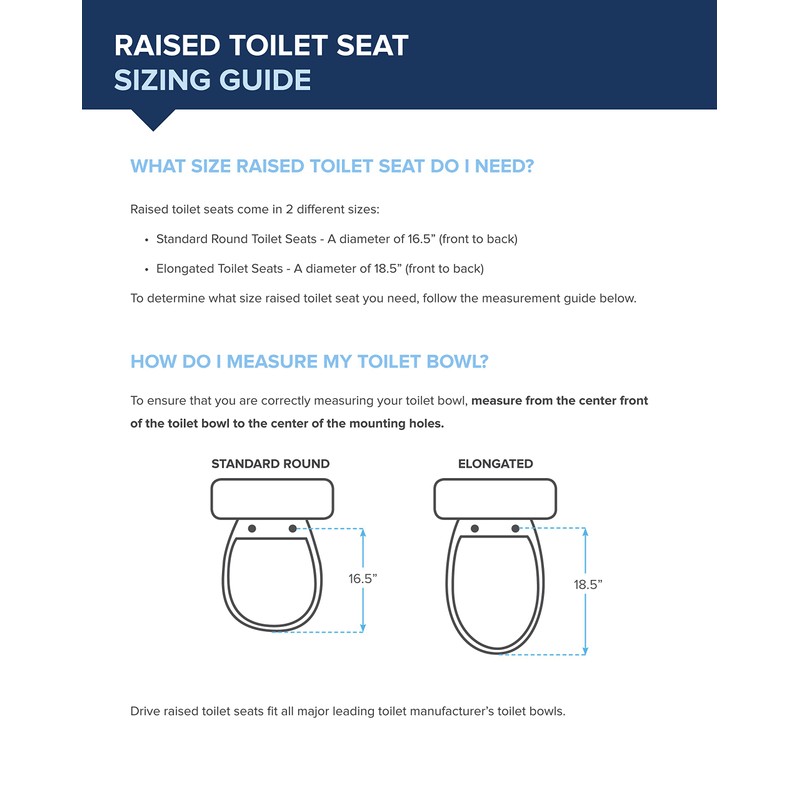 Drive Medical Premium Plastic Raised Toilet Seat with Lock and