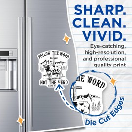 (2 Pack) Follow The Word Magnets - Christian - Inspirational Bible Verse Magnets - Faith-Based Refrigerator Magnets - 5" On Longest Side - for Cars, Fridges, Toolboxes - Made in USA - MAG4530