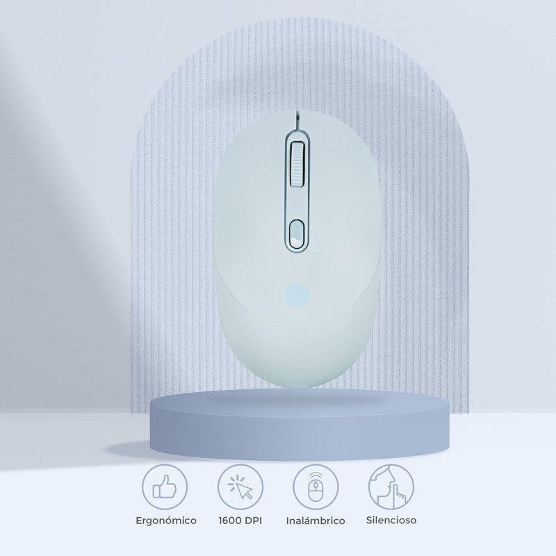 TECHZONE Mouse Inalámbrico con Click Silencioso 4 Botones Tecnología USB