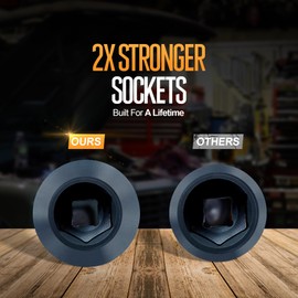 TIGHTSPOT 1/2 Inch Drive 10mm Shallow Impact Socket with Anti-Rounding 6 Point Design, Heat-Treated CRV Steel