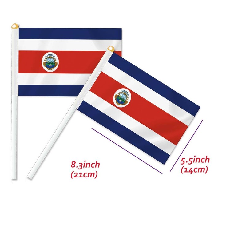 10 PCS Costa Rica Handheld Small Flag, CostaRicans Hand held