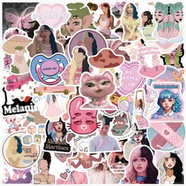 Stickers,Book Stickers,110 Pcs Melanie Music Stickers Cute Stickers Waterproof Stickers,Stickers Aesthetic Scrapbook Stickers,Suitcase Stickers for Book Skateboard Guitar Suitcase Water Cup Notebook