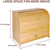 FoverOne Bamboo Bread Box for Kitchen Countertop, Roll-top Breadbox Breads