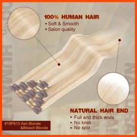 Benehair Clip in Hair Extensions Real Human Hair 8pcs 10inch Remy Human Hair Straight Hair Extensions Ombre Light Brown Mixed Bleach Blonde