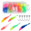 Leeko Rubber fish, worm artificial bait set, rubber bait with