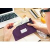 Leatherette Money Bag with Lock | 12x8 Inch | Purple