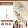 peskoe 18" Modern Crystal Chandelier, 4-Light Pendant Ceiling Lamp for