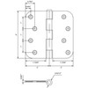 Stone Harbor Hardware 4" Door Hinges, 5/8" Radius Corner, White,