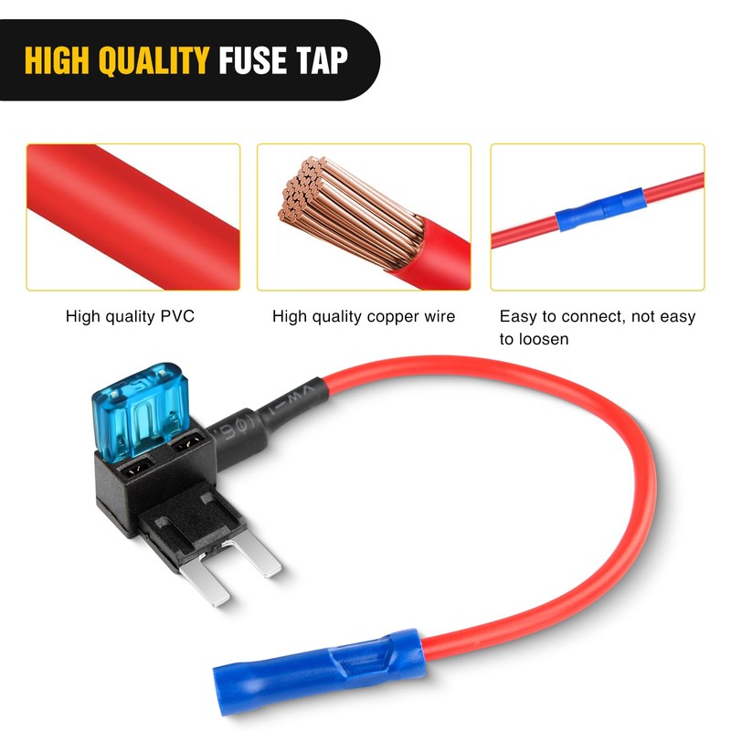 Nilight Fuse Holder Add-a-circuit Fuse TAP Adapter Mini ATM APM