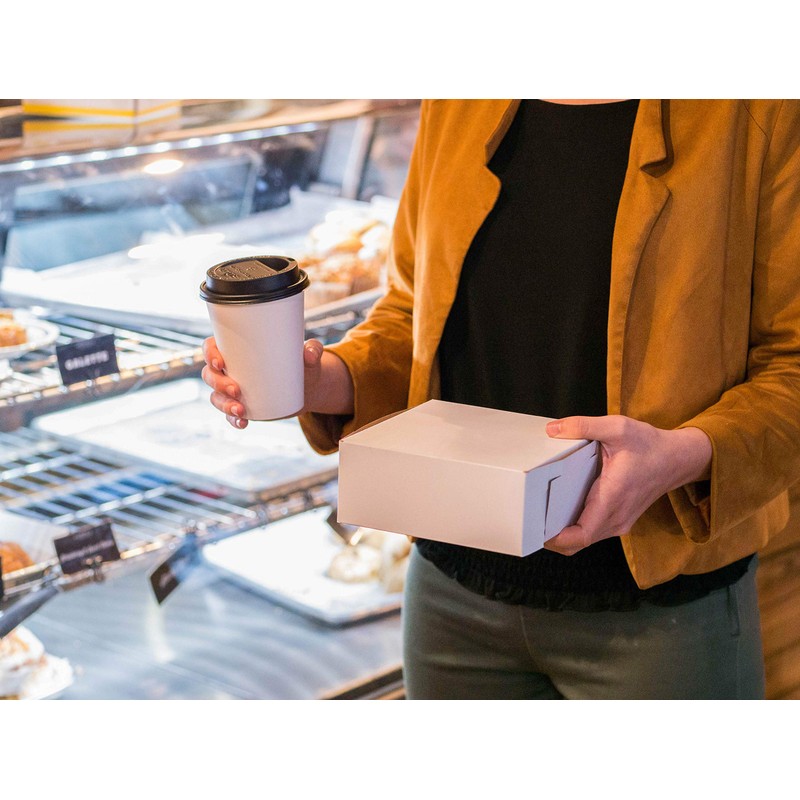 SCT White One-Piece Non-Window Bakery Boxes, 9 x 9 x