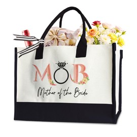 LNGORUS Mother of the Bride Tote Bag for Woman, Mother Tote Bag for Wedding Engagement Bridal shower, 17 x 11.8 x 7 Inches
