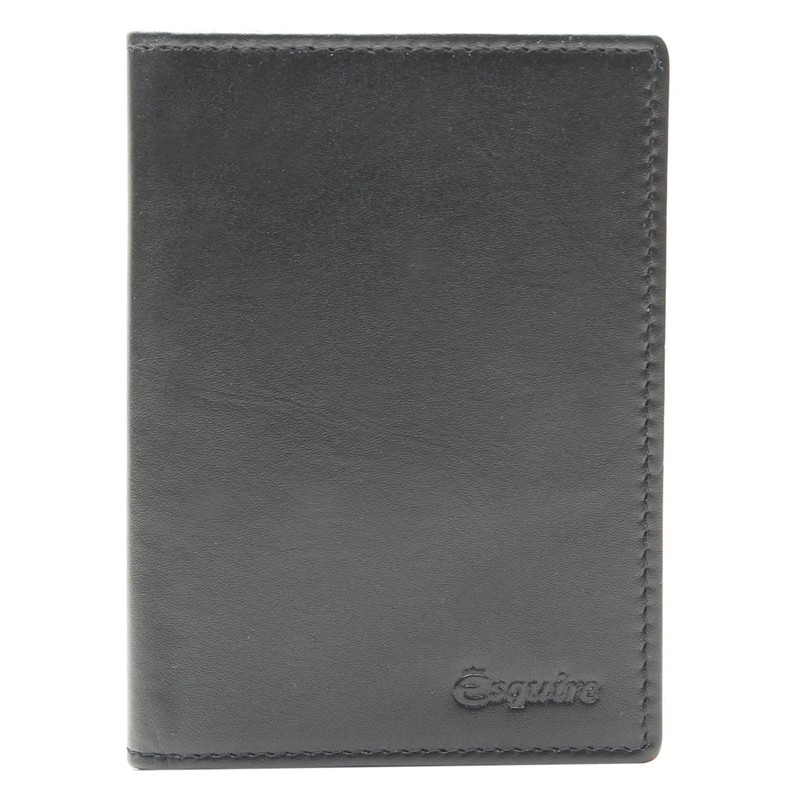 Esquire New Silk Passport Card Holder Black, black