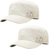 2 Pcs Mens Womens Beige Cadet Army Cap Military Hat