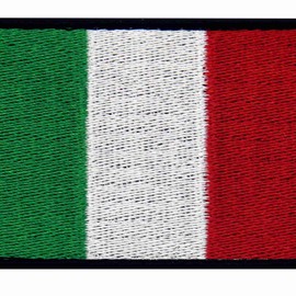 EmbTao Italy Flag Embroidered Patch Italian Fastener Hook & Loop National Emblem