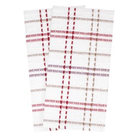 Ritz 13161 Royale Collection Check Kitchen Towel Set, 2-Piece, Mocha