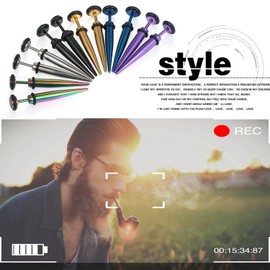 Cupimatch 6 Pairs 16G Stainless Steel Taper with O Ring Stud Earring Illusion Fake Gauge Ear Plug Piercing Earrings Sets (5mm)