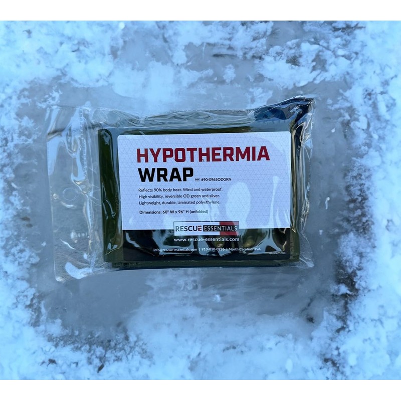 Rescue Essentials Hypothermia Wrap Blanket, Oversized 60" x 96", Mylar/Lightweight