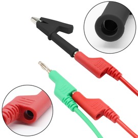 Pack of 5 Multimeter Test Leads 4 mm, Measuring Cable for Multimeter, 5 Colours Banana Plug Cable, 10 Pieces Insulated Crocodile Clips, Test Leads Kit for Measuring Cables Current Meters