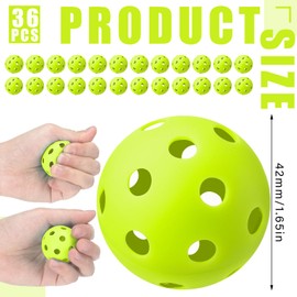 Lunmon 36 Pcs Mini Plastic Baseball Practice Training Balls Lightweight Hollow Softballs with a Drawstring Bag for Hitting, Baseball Batting Training Indoor Outdoor Use (Green)