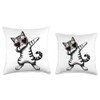 Cat Heart Shape Sunglasses Dabbing Dance Lover Throw Pillow
