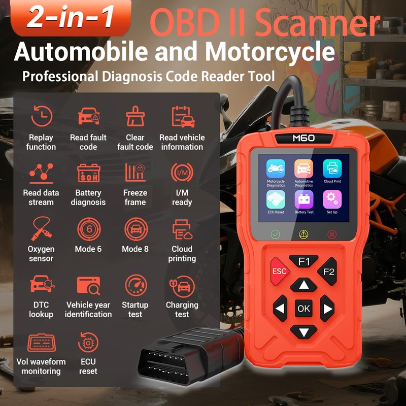 OBD2 Scanner Diagnostic Tool for Car,Professional Check Engine Code Reader,Battery
