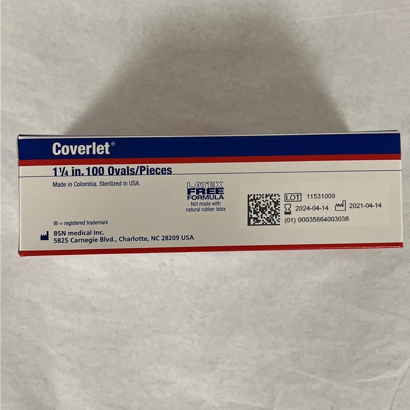 OVAL Spots Adhesive Dressing, 1 1/4" Oval, 100/Box