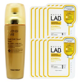 Tony Moly Intense Care Gold 24K Snail Toner + Master Lab Vitamin C Mask Sheet 10 sheets free / 토니모리 인텐스 케어 골드 24K 스네일 토너+마스터랩 비타민C 마스크시트 10매 증정