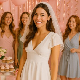 Shimmer Anna Shine Pearl Bridal Veil, Bridal Shower Bride to Be Gift, Bachlorette Party, Wedding