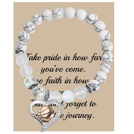 FUSTMW Basketball Pendant Necklace & Bracelet Set - Orange, Stainless Steel, Sporty Casual - Female Basketball Fans & Players, Aged 18+