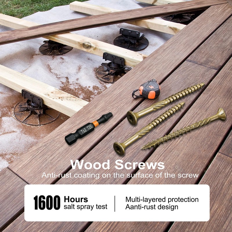 Haespot 470PCS #8 x 1-1/4" Wood Screws, Self-Tapping Drive Deck