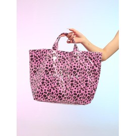 25 Fall&Winter Fashion Tote Bag, Large Capacity Handbag for Women, Casual Trendy Versatile High-quality Daily Commuting Bag, Girl Fashionable Shopping Bag:_Pink Leopard_one-size