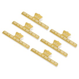 MECCANIXITY 6Pcs Music Book Clip Page Holder ABS for Piano Music Reading Stand Music Book Sheet Important Documents Gold Tone, 150 × 50mm