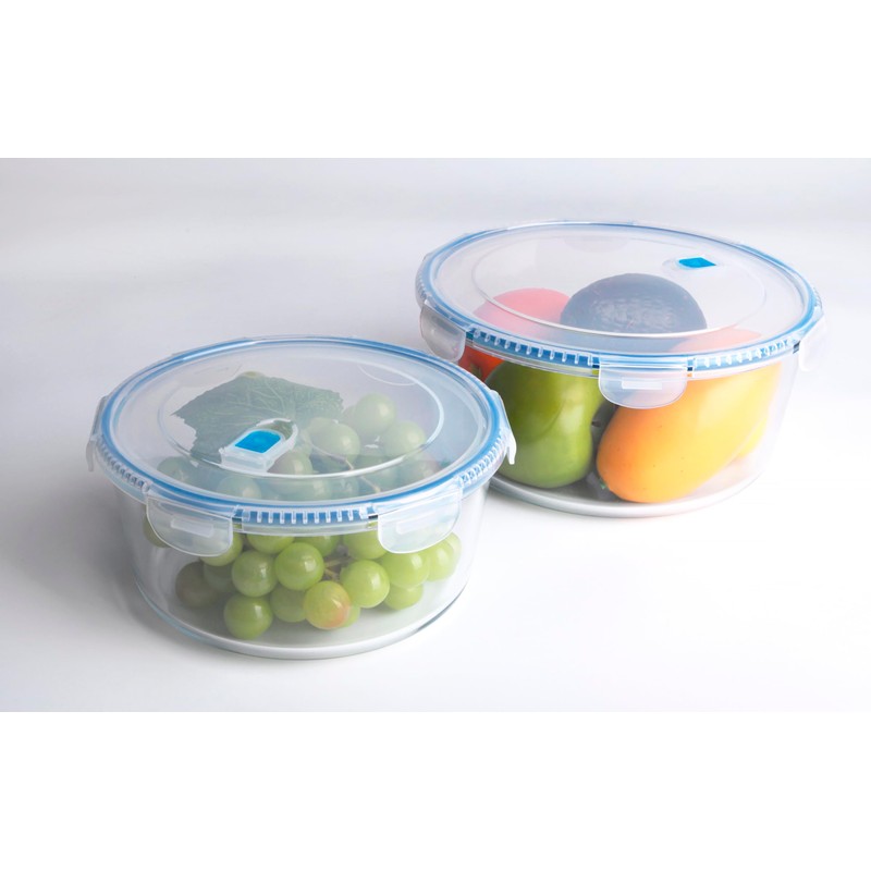 HUSANMP Large Borosilicate Tempered Glass Food Storage Containers with BPA-Free