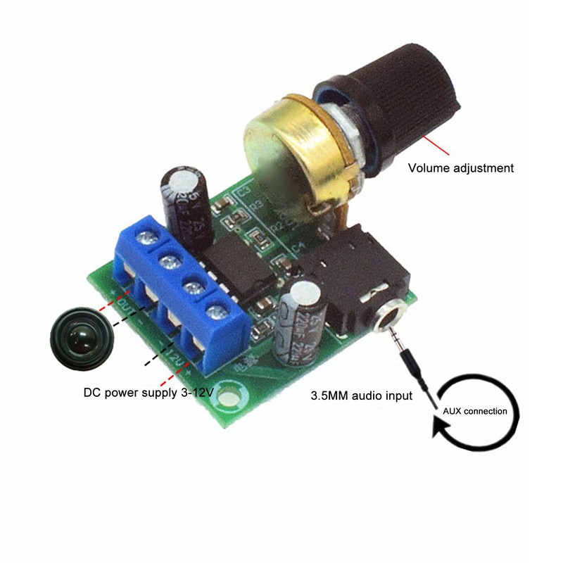 5PCS Mini Amplifier Board, LM386 Audio Amplifier Board, DC 3V