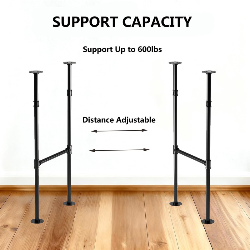 LooftMate Industrial Pipe Table Leg for Bar Height Pub Table,