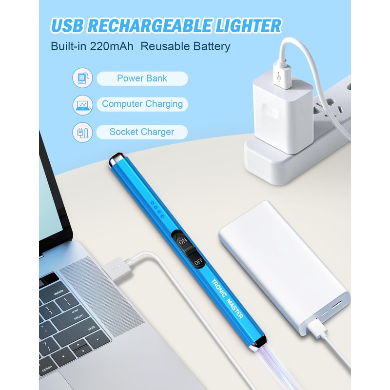 Electric Candle Lighter Rechargeable Lighters - Dual Arc Plasma Lighter