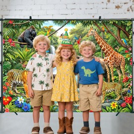 VBS 2026 Rainforest Falls Backdrop, Tropical Rain Forest Adventure Kids Party Decorations, Background for VBS Sunday School Classroom Religious Party Banner Supplies Photo Props 8X6FT