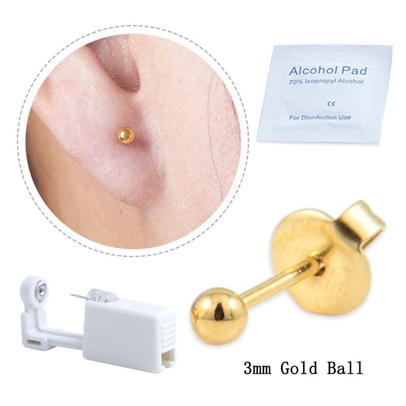 2 Pack Self Ear Piercing Gun Earring Disposable Ear Stud